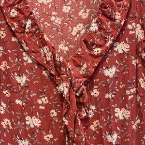 Pink floral ruffle dress